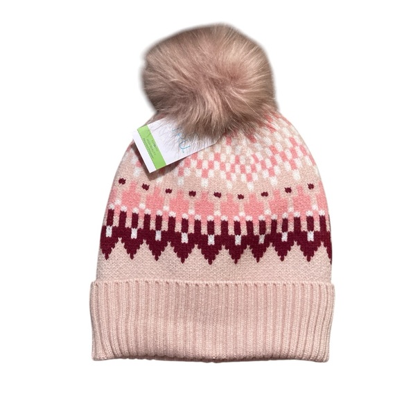 Time And Tru Fair Isle Cherry Blossom Beanie - Picture 4 of 5